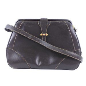GUCCI vintage Shoulder Bag Brown Calfskin Women